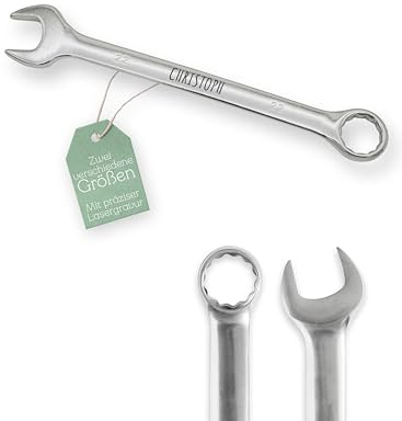 ABENTEUERNAH Schraubenschlüssel, Werkzeug personalisiert, Personalisierter Schraubenschlüssel, Papa Geschenk, Vatertagsgeschenk, Maulschlüssel individualisiert (Name, 22mm)