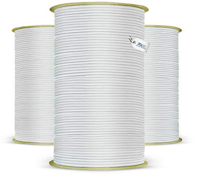 DQ-PP WEIßES GUMMISEIL – 12mm – 50m – Expander Gummischnur Elastiches Gummikordel Spannseil Planen Spanngummi