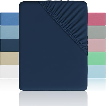 Lenzuolo con Angoli Elasticizzati per Letto 160x190/200cm con Altezza 28 cm, Lenzuolo con Angoli Matrimoniale Microfibra Ultra Morbido e Traspirante - Blu Scuro