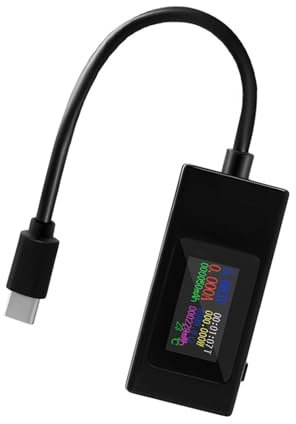 Misuratore di tensione DC Type-C 4-30V Misuratore di tensione Misuratore di wattmetro di energia di corrente 6,5A Indicatore di amperometro Caricabatterie di alimentazione Rilevatore(KWS-066C Black)
