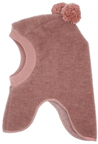 maximo GOTS MINI-Schlupfmütze Wollfleece, Pompons, Jerseyfutter