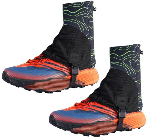Fpbiagoq Outdoor-Gamaschen, niedrige Knöchel, schützend, atmungsaktiv, Sandschutz, zum Laufen, Wandern, Rennen, wasserdicht, Outdoor-Gamaschen
