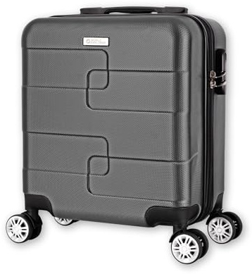 WORLD EXPLORER Cabin Suitcase ABS Hard Shell 360° Spinner Wheels & Com-bination Lock Lightweight 30L Underseat Cabin Luggage and Suitcase EasyJet Per-sonal Item Travel Bag (Dark Grey, 45x35x20 CM)
