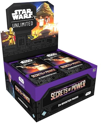 Asmodee – FFG – Star Wars: Unlimited Trading Card Game – Secrets of Power – Booster Display (24 Booster Pack) – TCG för barn och vuxna, ålder 12+, 2+ spelare, 20 minuter, engelsk