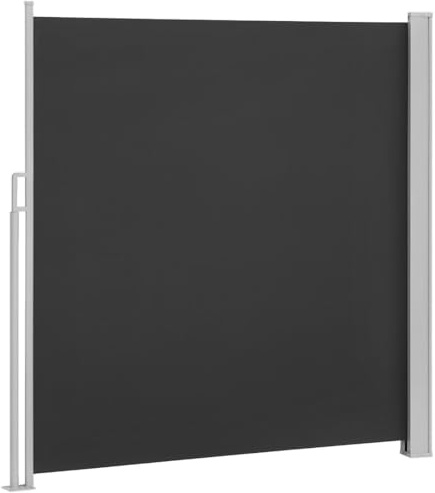 Seitenmarkise Markise Seitenrollo Ausziehbar Sonnenschutz Sichtschutz Windschutz 180x350 cm Blickdicht für Balkon Terrasse Garten inkl. Montagezubehör Graphit