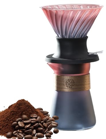 Cafetera para verter – Taza para hacer té – Filtración rápida fácil extracción herramienta desmontable para el hogar, marido, padre, madre, novia, novio