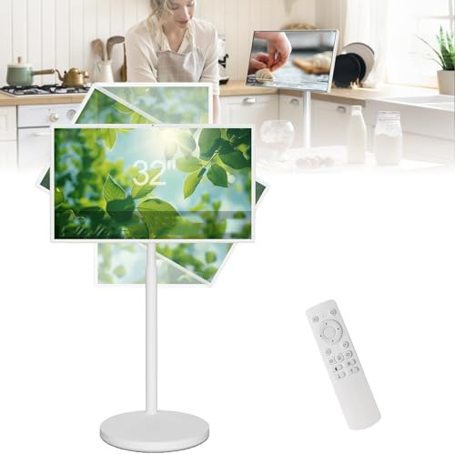 27 Touchscreen Portable Smart Monitor with Oncell Touch Screen, Rolling Tablet with Auto Play, Wireless Screen Mirroring, Camping TV with Remote Control
