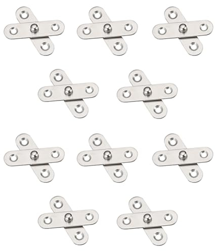 ISTOVO 10 Pezzi di Cerniere per Porta di Capannone, Cerniere Nascoste per Mobile da Cucina, Rotazione A 360 Gradi, Perno Rotante In Acciaio Inossidabile, Rotante, Dimensioni 57x16 mm