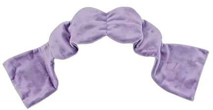 Bekväm avkoppling ögonmask, viktad ögonmask, avslappnande ögonskydd, viktad sovmask, gravitationspärla, lindring av trötthet, 270 g, mjukt tyg, främjar sömn (lila)