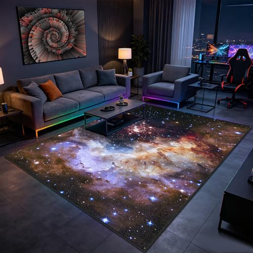 Maskintvättbara spelmattor vardagsrum, köksmattor halkfria tvättbara, gamer-mattor för sovrum, golvmatta för hall, matsal modern kort lugg matta 70 x 110 cm/27,56 x 43,31 tum