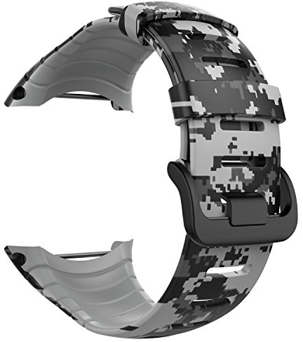 MoKo klockarmband, kompatibelt med Suunto Core, TPU-sportarmband, ersättningsarmband för armbandsur, för smartklockan Suunto Core, kamouflage-grått