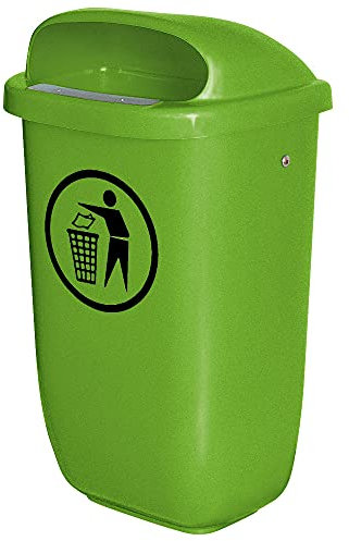 BRB Abfall- Behälter für den Außenbereich, Inhalt 50 Liter, nach DIN 30713, (grün)