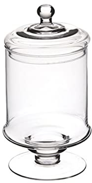 Varotto & Co. Biscottiera Potiche Rotonda in Vetro Trasparente con Coperchio in Vetro Trasparente Lucido cm 29h diam.13,5 cod.SB00650LU