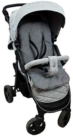 BABYLUX Matratze für Kinderwagen Babywanne Buggy Sitzauflage Auflage Doppelseitig (55. Grey Flex)
