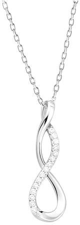 Sofia Milani - Damen Halskette 925 Silber - mit Zirkonia Steinen - Unendlich Infinity Anhänger