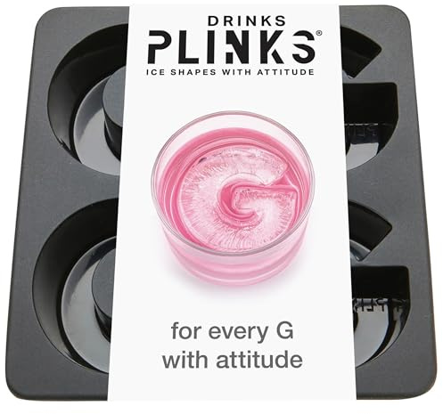 DRINKSPLINKS Stampo in silicone per cubetti di ghiaccio - Lettera G personalizzata Monogramma personalizzato Big Ice Cube Stampi per Gin, Whisky, Bourbon, Cocktail, Regali personalizzati con iniziali