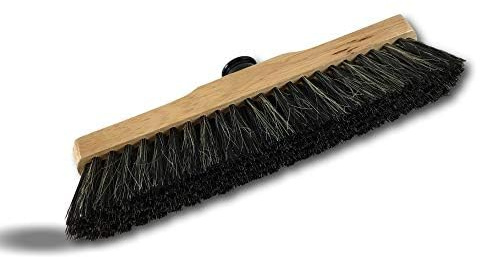 Kibros Balai ménage Droit Luxe Soie Grise 50 mm 30 cm sans Manche | Garnissage soie grise 50 mm, 30 cm, monture bois verni, version luxe, sans manche, parquet appartement.