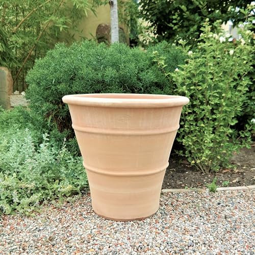 Palatina Keramik großes handgefertiges Terracotta Pflanzgefäß Blumenkübel Höhe 50 cm, frostfester Pflanzkübel für den Garten, Balkon oder Terrasse Yucca 50cm