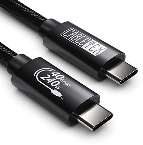 CABLETEX USB 4 Kabel 150cm, Unterstützt 8K HD Display, 40 Gbit/s Datentransfer, 240W USB-C auf USB-C Ladekabel, für Typ-C Laptops, MacBook Pro M1&M2, Monitor, Hub, Docking-Station und mehr