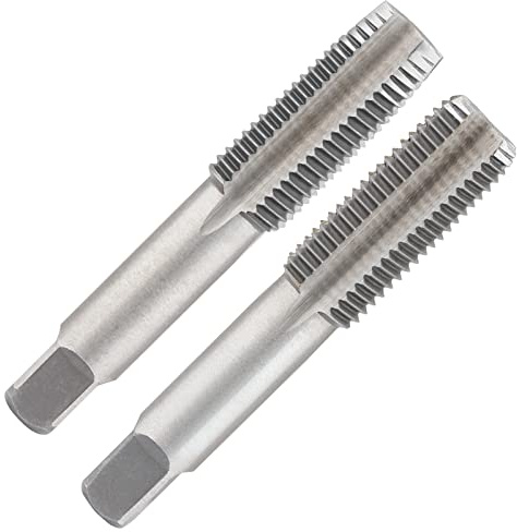 Qjaiune 2pcs M20x1.5 Tap, M20 Metric Thread Tap Right Hand Thread Tapping Tool, HSS Thread Milling Taps (M20 x 1.5, Taper & Plug Tap)