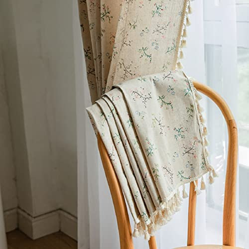 izielad Scheibengardine Bistrogardine mit Blume Landhaus Kurz Küche Modern Kurzgardinen Kurzstores Gardinen Küchengardine Kleinfenster Kurze Fenster BxH 150x280cm