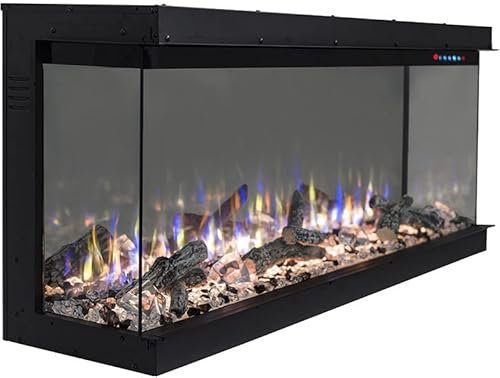 Chimenea eléctrica - Superb 50'' AFLAMO Chimenea Realista de Tres Lados (124 x 54 x 33 cm)