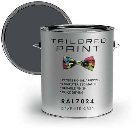 RAL7024 Graphite Grey 500ml Direct To Metal 1k Brush or Spray On Paint Gloss Smooth Finish Exterior & Interior (All-in-One Primer, Undercoat & Topcoat - Corrosion & Rust Resistant)