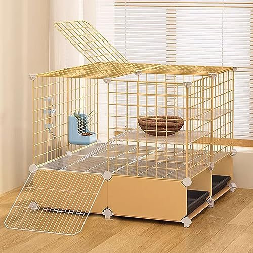 XIAOZHUANGXIONG Kaninchenstall Innen for 2 Kaninchen, DIY Kleintierkäfig for Kaninchen,Gittergehege Katzenkäfig, Meerschweinchen, Welpen, Pet Products Portable Metalldraht Yard Fence (Size : 2c)