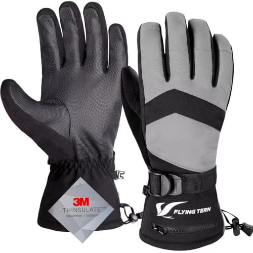 ROTTO Flying Tern Skihandschuhe Wasserdicht Herren Damen Winterhandschuhe Warme Schneehandschuhe Touchscreen Handschuhe 3M Thinsulate für Skifahren Snowboarding Skating Wintersport