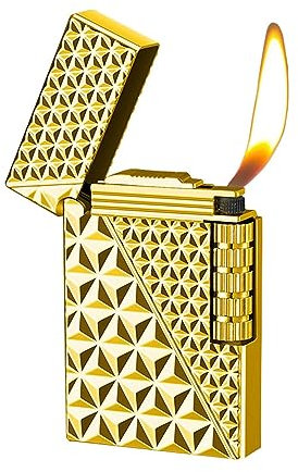 BUBELS Accendino Firewheel, Gonfiabili, Laterale, Accendini, Butano, Regolabile, Vintage, Lega di Zinco, Sponge