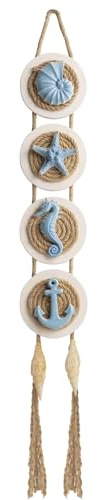 flangairy Coastal Wall Decor 3d Seashell Starfish Conch Wall Hanging Beach Nautical Ocean Theme Bathroom Home Decorations Sea Shell Art