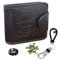 LbsAMP Porte Monnaie en Cuir Portefeuille Anime avec Anime Porte Clé et Anneau de Crâne Cosplay Porte Carte Crédit Cadeau pour Fan D'anime pour Ado Garcon Homme - Brun