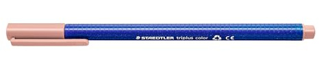 STAEDTLER triplus color Filzstifte 323, dreikant, stabile, eindrucksichere Spitze, ca. 1 mm, aus 97% Rezyklat, Made in Germany, Kartonetui mit 10 Stück, Farbe altrosa, 323-26
