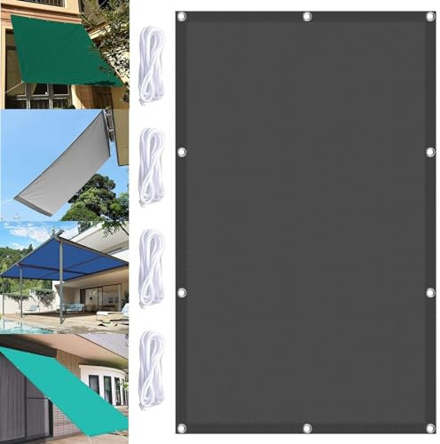 Sonnenschutz Sunsegel 3 x 4.4 m Sonnenschutz Windschutz Schattennetz Gewächshaus 98% Uv-Schut Wetterschutz mit Seil für Garten Terrasse Balkon Schwimmbad, Dunkelgrau
