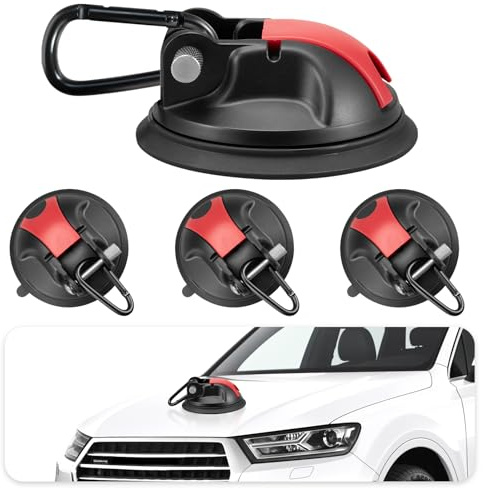 ZQZiQi 4 Stück Saugnapf Haken Starker Halt,Saugnapf Haken Camping,Max Tragfähigkeit 30KG,Saugnapf für Camping,Haushalt,Wohnwagen,Vorzelte,Aufhängen,Autos,Tierpflege und Familienleben.