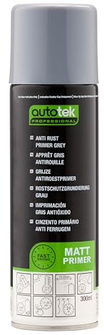 Autotek Professional Expertly formulated Zinc Based Primer Power Primer Spray paint, Anti-Rust Grey Primer, 300 ml