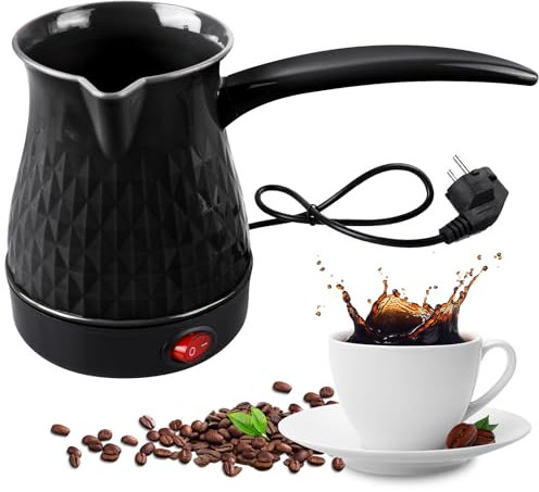 BORDEAG Espresso Maker Induction, 500 ml Turkish Coffee Pot, Electric Turkish Coffee Machine, Electric Coffee Pot for Home, Office, Mocha & Tea, Travel (Black)
