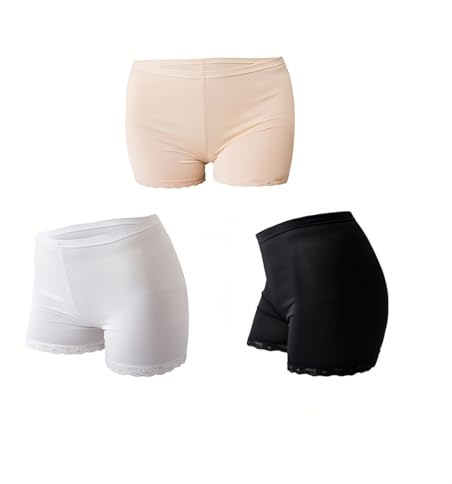 FMYODWU 3 Pièces Short Leggings Sport Femme sous Jupe ou Robe Anti-frottement Pantalons de Cyclisme pour Femme shorty anti frottement cuisse femme Legging Court sans Couture Boxer Short Sécurité