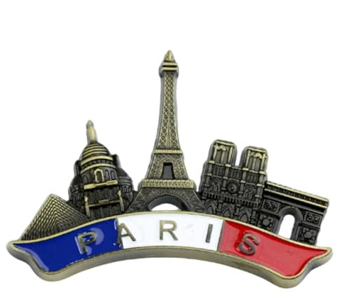 Decoración para Nevera con Paisaje Urbano de París: imanes de Recuerdo parisinos en, Pegatinas Retro para Nevera de París | Imanes de Metal para Nevera de París con diseño de Paisaje Creativo, iman