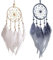 MYGLOAR 2 Piezas De Atrapasueños, Atrapasueños De Plumas Hechos A Mano,para Niñas Y Niños como Regalos, Decoraciones para El Coche del Dormitorio De La Habitación De Los Niños (Blanco + Gris)
