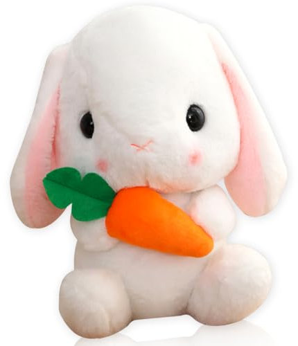 Danbghyuo Peluche Lapin de Carotte, 22CM Peluche Lapin de Pâques,Carottes Lapin Feature Plush Peluche Poupée en Peluche, Lapin de Pâques Peluche Cadeau pour Enfants, Lapin Oreiller en Peluche