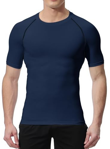 NuCamper Hommes Compression T-Shirt de Sport, Compression Running Manches Courte, Couche de Base à Séchage Rapide Manches