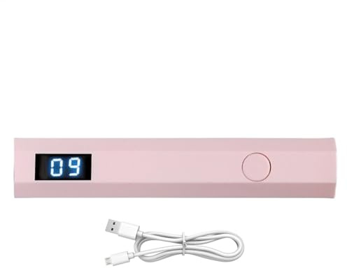 Lámpara UV de mano para uñas de gel Secador recargable, pantalla LED, 2 | Ligero Extensión rápida de uñas, decoración con pegamento para pedrería, en casa y de viaje