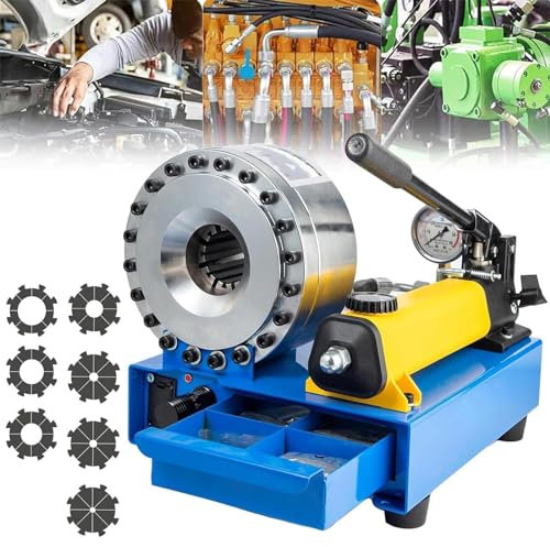 Crimpatrice per tubi flessibili, macchina per crimpatura idraulica azionata manualmente con 7 set di matrici, macchina per restringimento manuale da 35 mpa, per tubi flessibili A/C, tubi dell'olio,