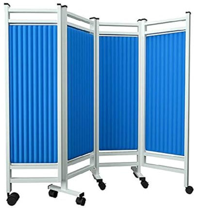 UGIENRHV Folding Privacy Screen on Wheels, Medical Privacy Screen on Wheels, 6ft High Folding Room Divider, Temporary Fence for Clinic/Patient/Examination Room