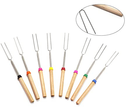 CIYODO 1 Brochette À Viande En Acier Inoxydable Pour Barbecue Fourchette Bâtonnet À Rôtir Pour Hot-dogs Fourchettes Pour Barbecue Pour Garçons Et Filles Couleur Aléatoire