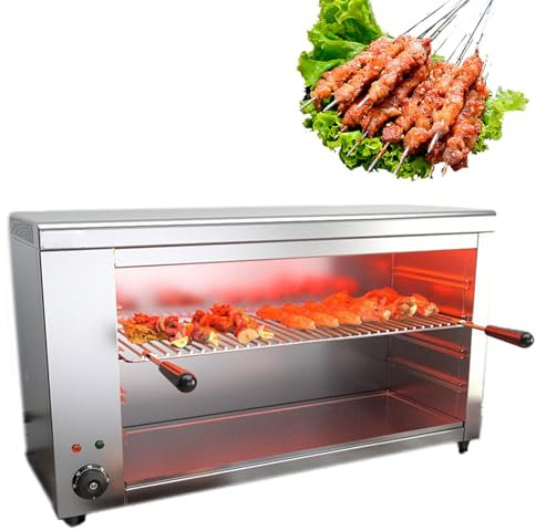 Commercial Electric Salamander Broiler Grill Cheese Melter Oven Countertop Stainless Steel Adjustable Thermostat 50C-300C for Steak Fish Chicken Sandwiches C 420 * 340mm