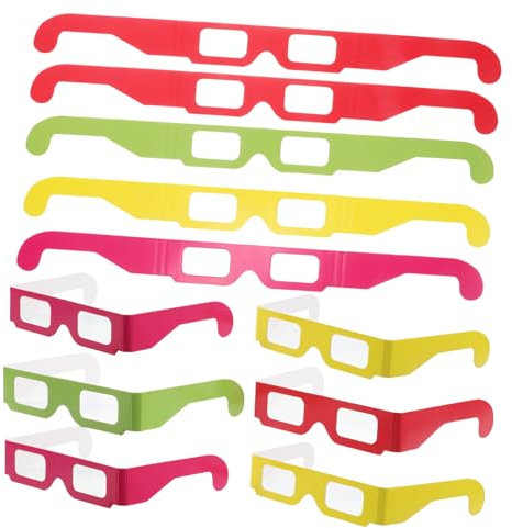GALPADA 20stücke Regenbogen Beugungsbrille Herzform Visuelle Verzerrungsbrillen Spezialeffektlichtbrille Für Outdoor-musikparty-displays