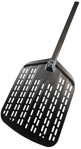Black Rock Grill 12 Anodized Aluminum Pizza Peel – Perforated, Non-Rust, Lightweight, Easy Launch, Professional Pizza Oven Paddle Shovel (79.5cm x 29.6cm x 3cm)