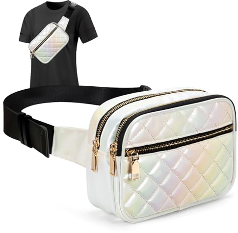 Jueachy Marsupio per Donne - Borse a Tracolla Alla Moda Borsa da Cintura Carina Grande Borsa a Vita Nera Casual Cintura Regolabile Bum Bag per Disney Escursionismo Viaggio